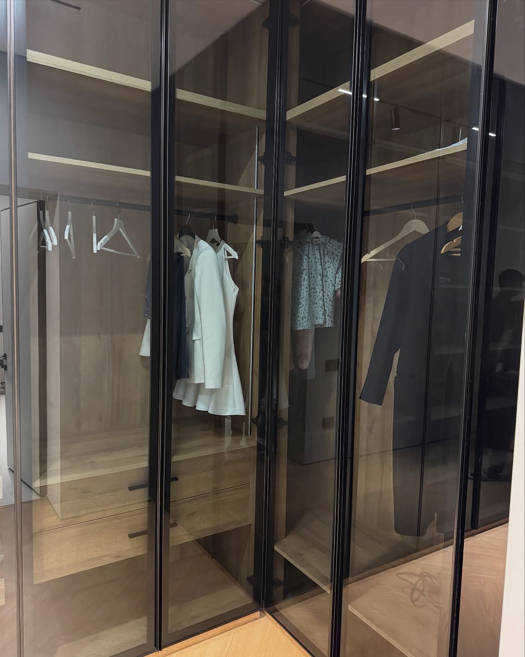 Corner Wardrobe with Black Frame